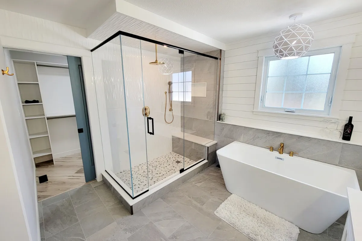 Bathroom contractors completing a full remodel in Cornelius, NC
